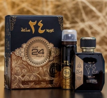 Set Ard Al Zaafaran, Oud 24 Hours, Unisex: Apa de Parfum, 100 ml + Deodorant spray, 50 ml